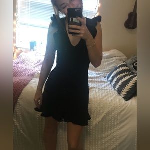 Black open back dress